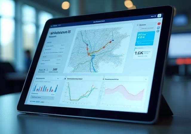 Digitales Maut-Dashboard auf einem mobilen Endgerät